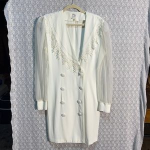 Vintage White Bridal Blazer Dress
